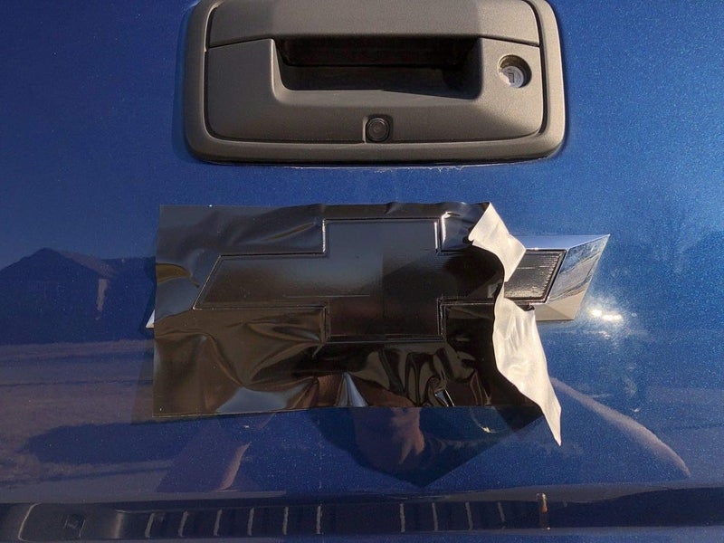 LZLRUN Compatible with Bowtie Logo Wrap Stickers Cut-Your-Own Emblem Overlay DIY Decals for Chevy (11.8 Inch x 4 Inch) (Matte Black) - Image 3